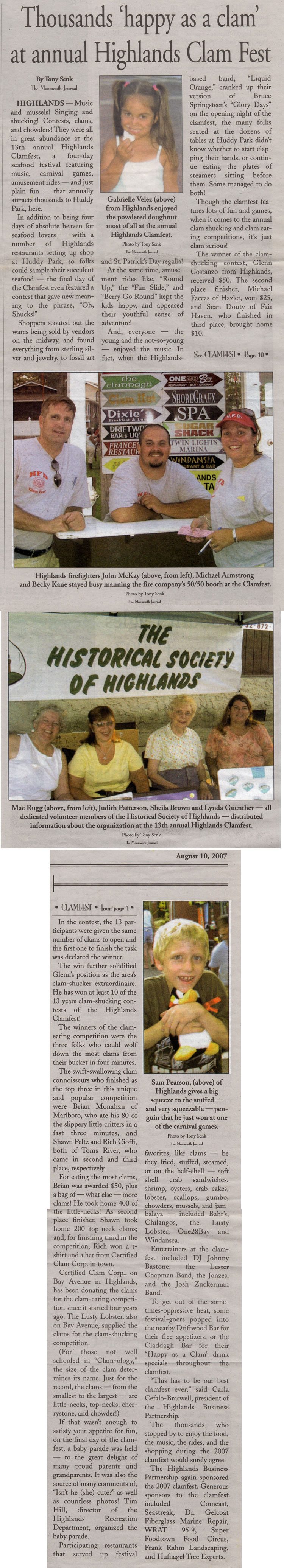 Monmouth Journal 2007-08-10 Clamfest
